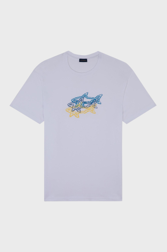 Paul & Shark % 100 Pamuk Regular Fit Bisiklet Yaka Baskılı Erkek T Shirt 24411041 010 BEYAZ - 8