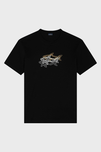Paul & Shark % 100 Pamuk Regular Fit Bisiklet Yaka Baskılı Erkek T Shirt 24411041 011 SİYAH - 10