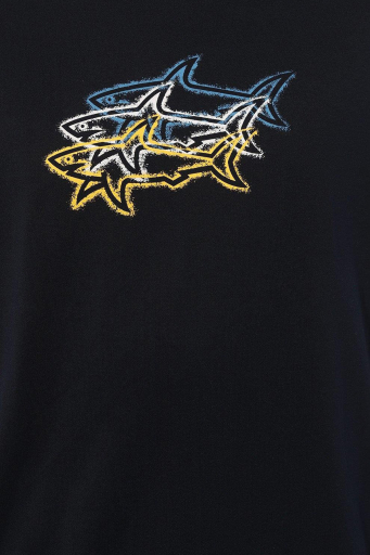 Paul & Shark % 100 Pamuk Regular Fit Bisiklet Yaka Baskılı Erkek T Shirt 24411041 013 LACİVERT - 8