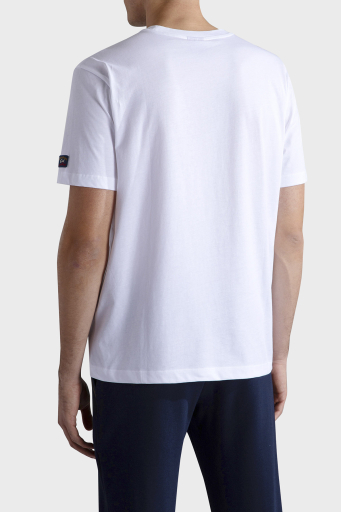 Paul & Shark % 100 Pamuk Regular Fit Bisiklet Yaka Erkek T Shirt 23411198 010 BEYAZ - 8
