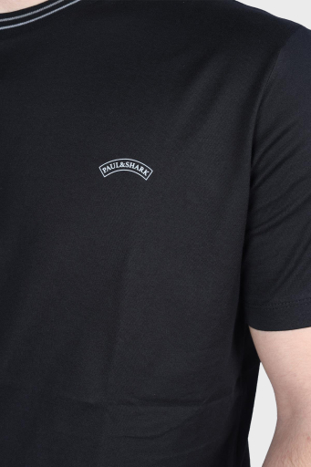Paul & Shark % 100 Pamuk Regular Fit Bisiklet Yaka Erkek T Shirt 24411027 011 SİYAH - 6
