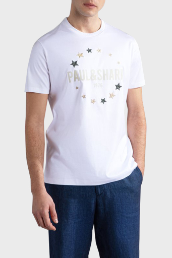 Paul & Shark % 100 Pamuk Regular Fit Bisiklet Yaka Erkek T Shirt 24411044 010 BEYAZ - 6