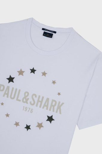 Paul & Shark % 100 Pamuk Regular Fit Bisiklet Yaka Erkek T Shirt 24411044 010 BEYAZ - 9