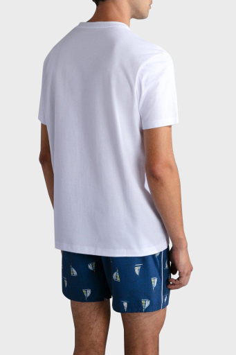 Paul & Shark % 100 Pamuk Regular Fit Bisiklet Yaka Erkek T Shirt 24411073 010 BEYAZ - 8