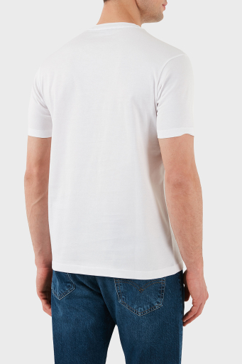 Paul & Shark % 100 Pamuk Regular Fit Bisiklet Yaka Logo Baskılı Erkek T Shirt 2441113 310 BEYAZ - 8