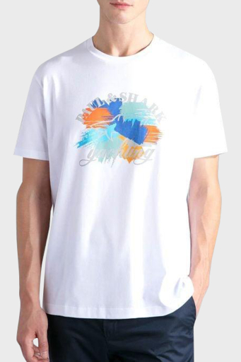 Paul & Shark % 100 Pamuk Regular Fit Bisiklet Yaka Logolu Erkek T Shirt 24411013 010 BEYAZ - 1