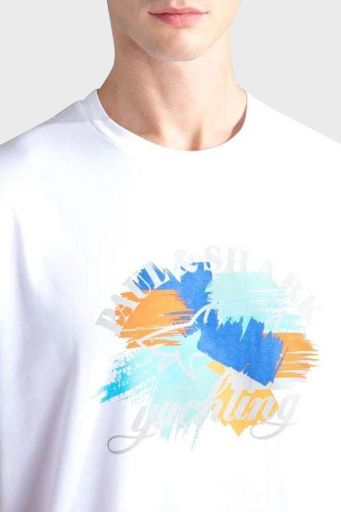 Paul & Shark % 100 Pamuk Regular Fit Bisiklet Yaka Logolu Erkek T Shirt 24411013 010 BEYAZ - 6