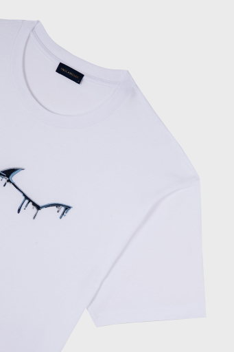 Paul & Shark % 100 Pamuk Regular Fit Bisiklet Yaka Logolu Erkek T Shirt 24411052 010 BEYAZ - 4