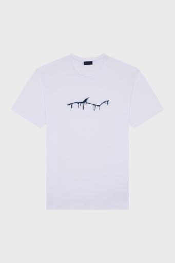 Paul & Shark % 100 Pamuk Regular Fit Bisiklet Yaka Logolu Erkek T Shirt 24411052 010 BEYAZ - 5