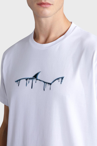 Paul & Shark % 100 Pamuk Regular Fit Bisiklet Yaka Logolu Erkek T Shirt 24411052 010 BEYAZ - 7