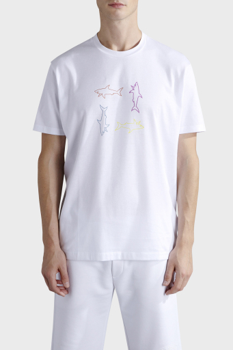Paul & Shark % 100 Pamuk Regular Fit Bisiklet Yaka Logolu Erkek T Shirt 24411088 010 BEYAZ - 1