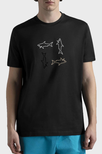 Paul & Shark % 100 Pamuk Regular Fit Bisiklet Yaka Logolu Erkek T Shirt 24411088 011 SİYAH - 1