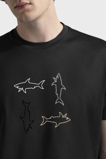 Paul & Shark % 100 Pamuk Regular Fit Bisiklet Yaka Logolu Erkek T Shirt 24411088 011 SİYAH - 7