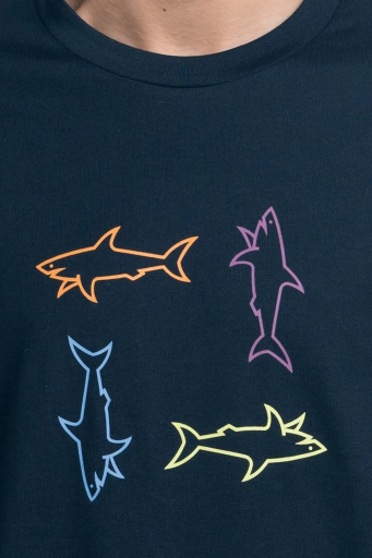 Paul & Shark % 100 Pamuk Regular Fit Bisiklet Yaka Logolu Erkek T Shirt 24411088 013 LACİVERT - 6