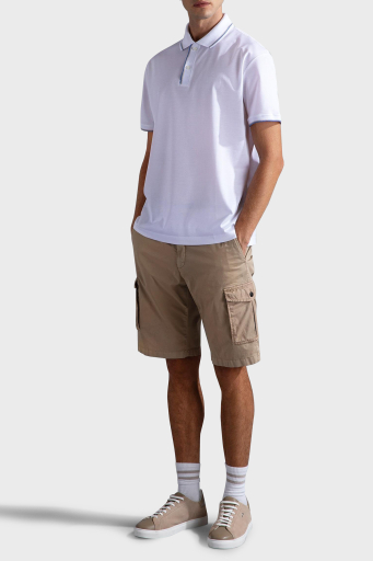 Paul & Shark % 100 Pamuk Regular Fit Düğmeli Erkek Polo Yaka T Shirt 24411259 010 BEYAZ - 1
