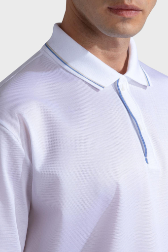 Paul & Shark % 100 Pamuk Regular Fit Düğmeli Erkek Polo Yaka T Shirt 24411259 010 BEYAZ - 10