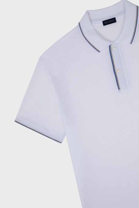 Paul & Shark % 100 Pamuk Regular Fit Düğmeli Erkek Polo Yaka T Shirt 24411259 010 BEYAZ - 5