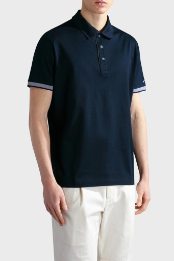 Paul & Shark % 100 Pamuk Regular Fit Düğmeli Erkek Polo Yaka T Shirt 24411316 013 LACİVERT - 7