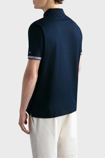 Paul & Shark % 100 Pamuk Regular Fit Düğmeli Erkek Polo Yaka T Shirt 24411316 013 LACİVERT - 9