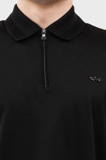 Paul & Shark % 100 Pamuk Regular Fit Yarım Fermuarlı Erkek Polo Yaka T Shirt 24411249 011 SİYAH - 6
