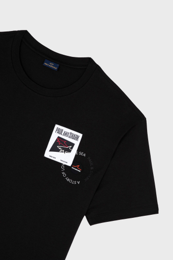 Paul & Shark Baskılı Pamuklu Regular Fit Bisiklet Yaka Erkek T Shirt 24411117 011 SİYAH - 9