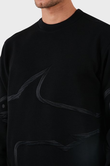 Paul & Shark Bisiklet Yaka Pamuklu Regular Fit Erkek Sweat 13311837 011 SİYAH - 4
