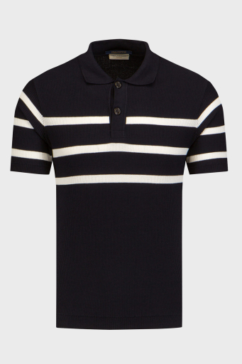 Paul & Shark Çizgili % 100 Pamuk Regular Fit Düğmeli Erkek Polo Yaka T Shirt 24411625 199 SİYAH - 4