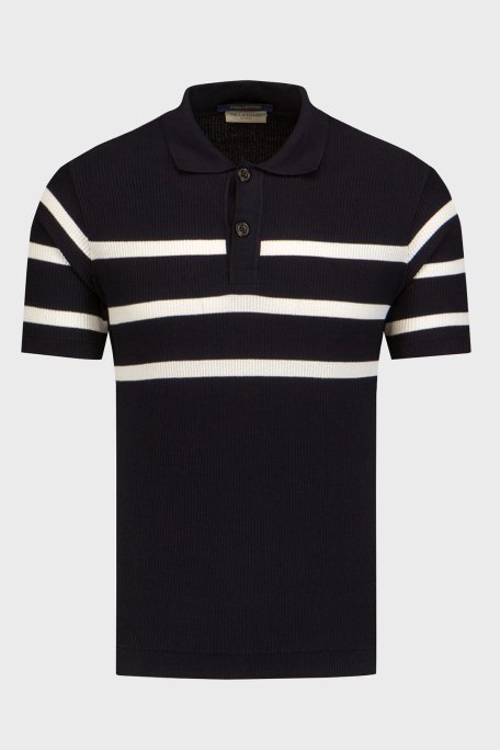 Paul & Shark Çizgili % 100 Pamuk Regular Fit Düğmeli Erkek Polo Yaka T Shirt 24411625 199 SİYAH - 4