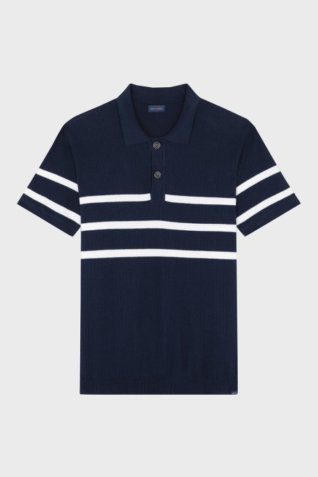 Paul & Shark Çizgili % 100 Pamuk Regular Fit Düğmeli Erkek Polo Yaka T Shirt 24411625 201 LACİVERT - 5