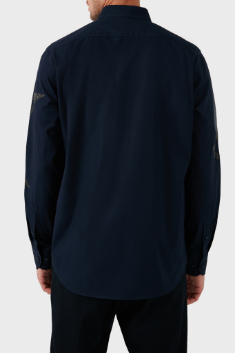 Paul & Shark Desenli Düğmeli Yaka % 100 Pamuk Regular Fit Erkek Gömlek 13313174JB 050 LACİVERT - 8