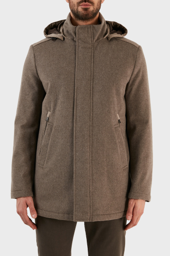 Paul & Shark Kaşmir Karışımlı Regular Fit Çıkarılabilir Kapüşonlu Erkek Kaban 12312406 090 GRİ - 1