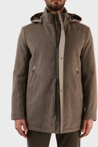 Paul & Shark Kaşmir Karışımlı Regular Fit Çıkarılabilir Kapüşonlu Erkek Kaban 12312406 090 GRİ - 2