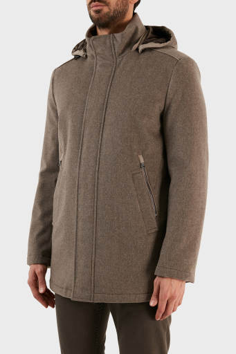 Paul & Shark Kaşmir Karışımlı Regular Fit Çıkarılabilir Kapüşonlu Erkek Kaban 12312406 090 GRİ - 3