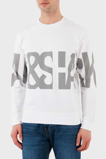 Paul & Shark Logo Baskılı Streç Pamuklu Regular Fit Bisiklet Yaka Erkek Sweat 24411862 010 BEYAZ - 6