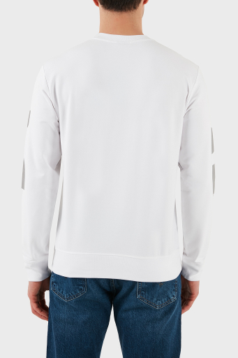 Paul & Shark Logo Baskılı Streç Pamuklu Regular Fit Bisiklet Yaka Erkek Sweat 24411862 010 BEYAZ - 8