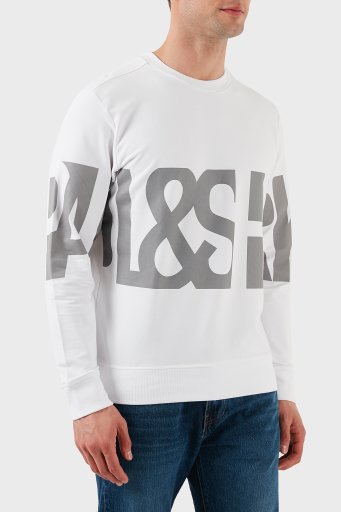 Paul & Shark Logo Baskılı Streç Pamuklu Regular Fit Bisiklet Yaka Erkek Sweat 24411862 010 BEYAZ - 7