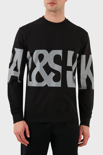 Paul & Shark Logo Baskılı Streç Pamuklu Regular Fit Bisiklet Yaka Erkek Sweat 24411862 011 SİYAH - 1