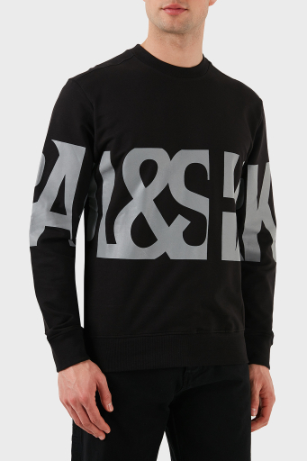 Paul & Shark Logo Baskılı Streç Pamuklu Regular Fit Bisiklet Yaka Erkek Sweat 24411862 011 SİYAH - 2