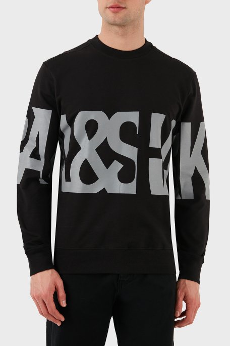 Paul & Shark Logo Baskılı Streç Pamuklu Regular Fit Bisiklet Yaka Erkek Sweat 24411862 011 SİYAH - 1