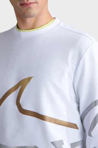 Paul & Shark Logo Baskılı Streç Pamuklu Regular Fit Bisiklet Yaka Erkek Sweat 24411881 010 BEYAZ - 4