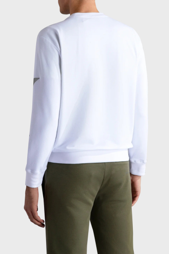 Paul & Shark Logo Baskılı Streç Pamuklu Regular Fit Bisiklet Yaka Erkek Sweat 24411881 010 BEYAZ - 9