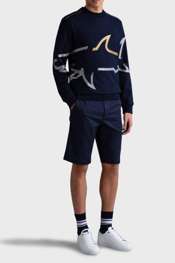Paul & Shark Logo Baskılı Streç Pamuklu Regular Fit Bisiklet Yaka Erkek Sweat 24411881 013 LACİVERT - 2