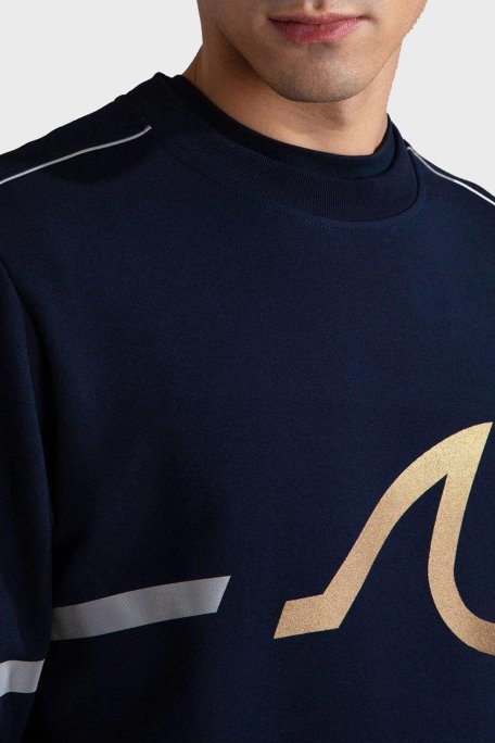 Paul & Shark Logo Baskılı Streç Pamuklu Regular Fit Bisiklet Yaka Erkek Sweat 24411881 013 LACİVERT - 4
