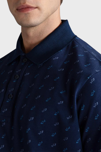 Paul & Shark Logo Desenli Pamuklu Regular Fit Düğmeli Erkek Polo Yaka T Shirt 24411337 013 LACİVERT - 10