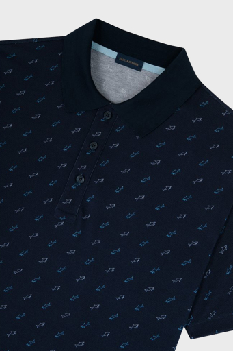 Paul & Shark Logo Desenli Pamuklu Regular Fit Düğmeli Erkek Polo Yaka T Shirt 24411337 013 LACİVERT - 11
