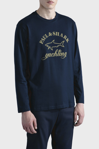 Paul & Shark Logolu Bisiklet Yaka Pamuklu Regular Fit İnce Erkek Sweat 11311612 130 LACİVERT - 1