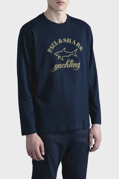 Paul & Shark Logolu Bisiklet Yaka Pamuklu Regular Fit İnce Erkek Sweat 11311612 130 LACİVERT - 1