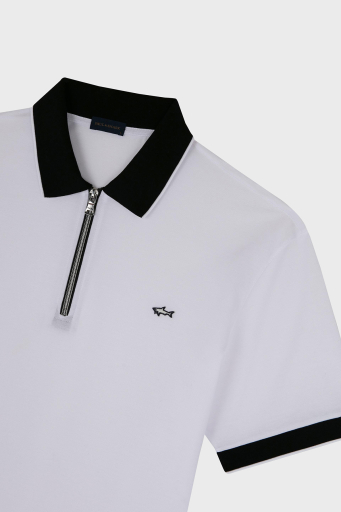 Paul & Shark Pamuklu Regular Fit Yarım Fermuarlı Erkek Polo Yaka T Shirt 24411319 010 BEYAZ - 9