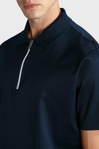 Paul & Shark Pamuklu Regular Fit Yarım Fermuarlı Erkek Polo Yaka T Shirt 24411321 011 SİYAH - 2