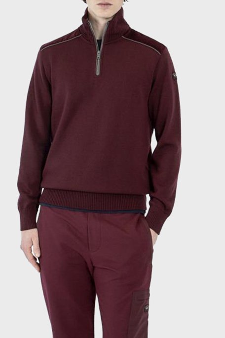 Paul & Shark Yünlü Regular Fit Dik Yaka Erkek Kazak 12311130 411 BORDO - 5